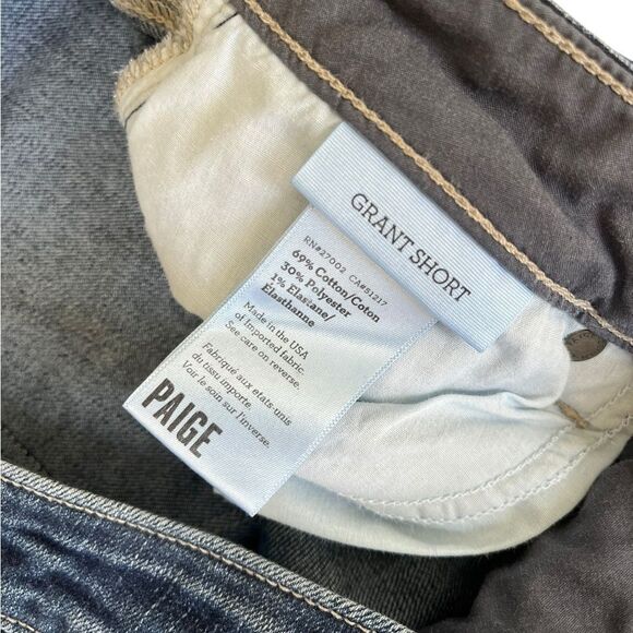 PAIGE GRANT SHORT WOMENS DENIM JEAN SHORTS SIZE 27 DARK WASH SUMMER CASUAL - Picture 5 of 7